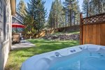 Private hot tub in fenced backyard, maintained weekly